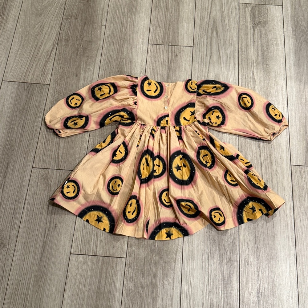 Molo Kids Caly Space Happy AOP Smiley Face Dress 4T - Picture 4 of 8